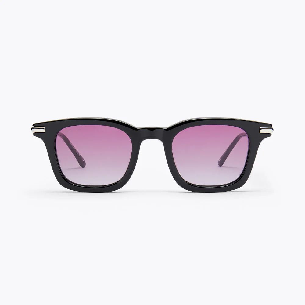 UV GLASSES Black Square Sunglasses with Pink Gradient Lenses