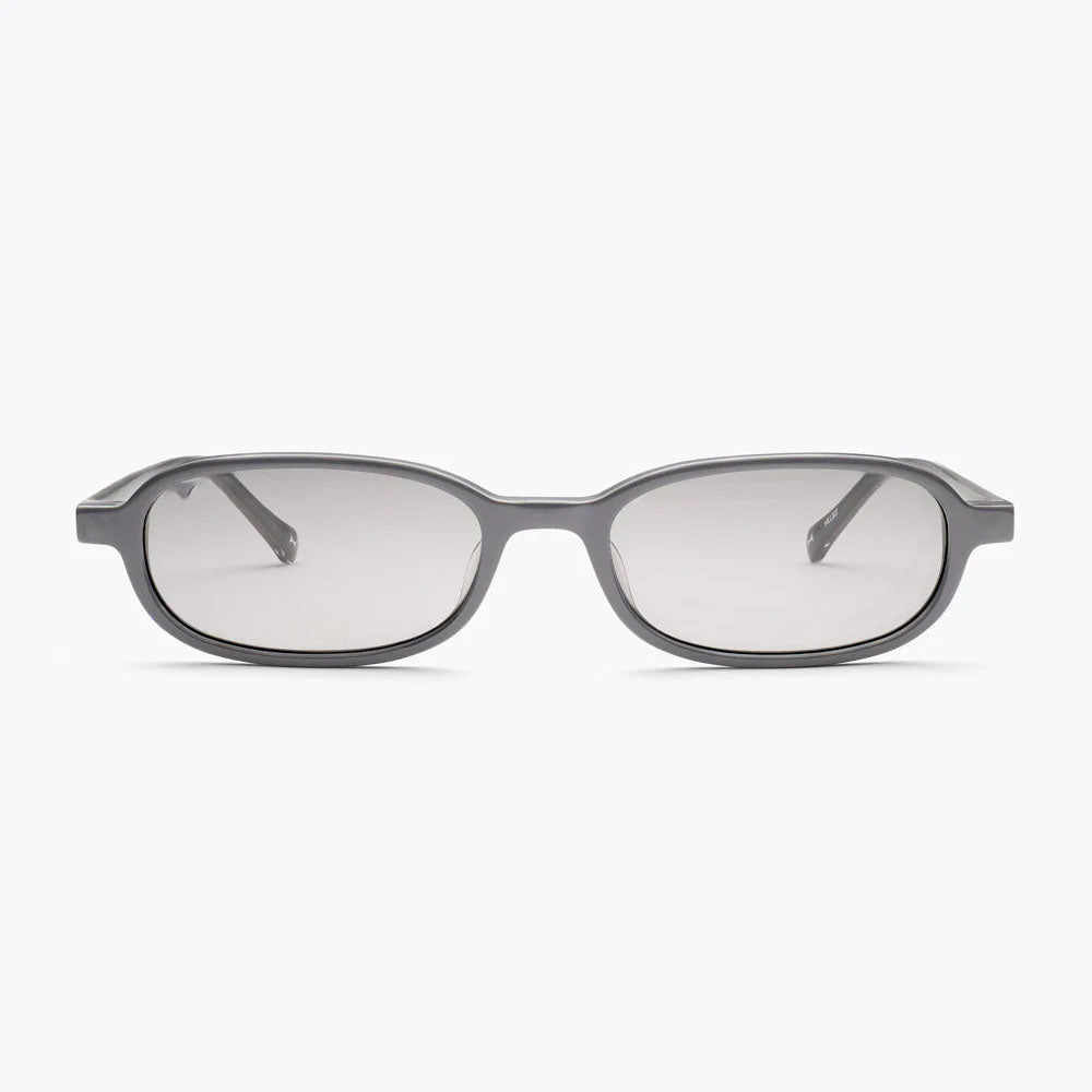 UV GLASSES Slim Grey Oval Sunglasses